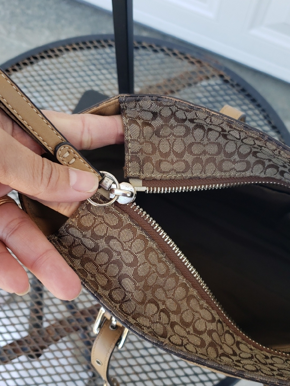 Coach Micro CC Jacquard Canvas Leather Gallery Tote Bag Monogram Y2K Classic - Picture 11 of 17